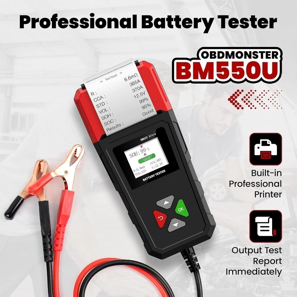 6V 12V 24V Digital Battery Electrical System Analyzer Kit w/ Printer