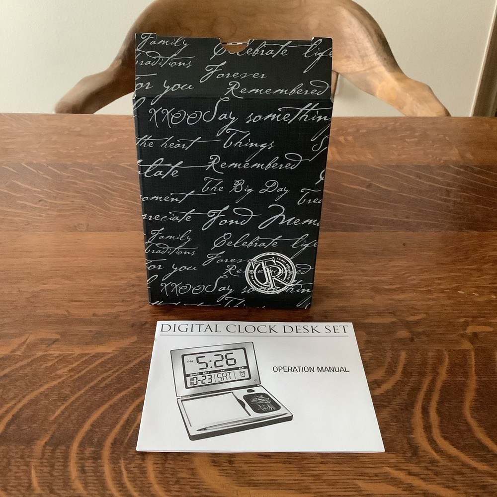 Things Remembered Clock & Pen Set, New In Box