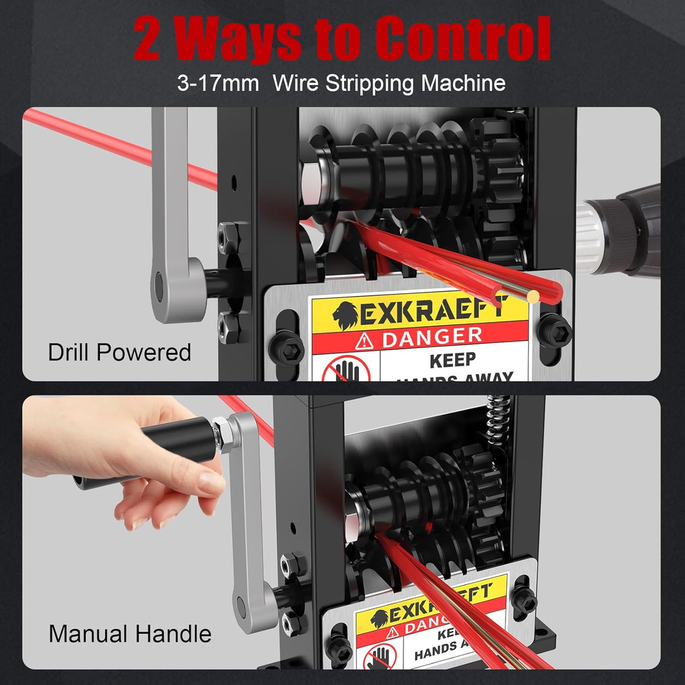 Wire Stripper Machine Gauge Wire 3-17Mm, Manual & Electric Drill Compatible Copp
