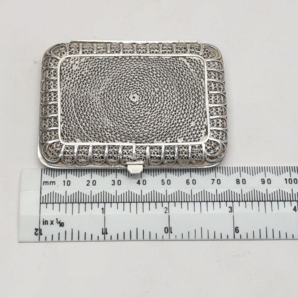 Antique Anglo Indian Solid Silver Filigree Cigarette Case