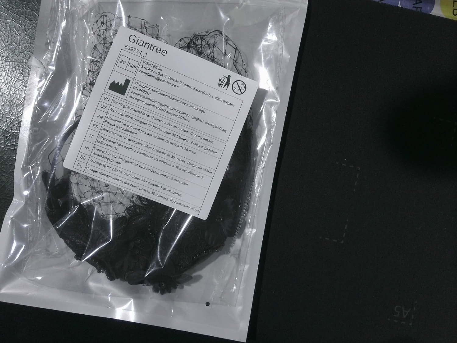 Giantree Black Veils for Women, Veil Mesh Headband, Wedding Veil...