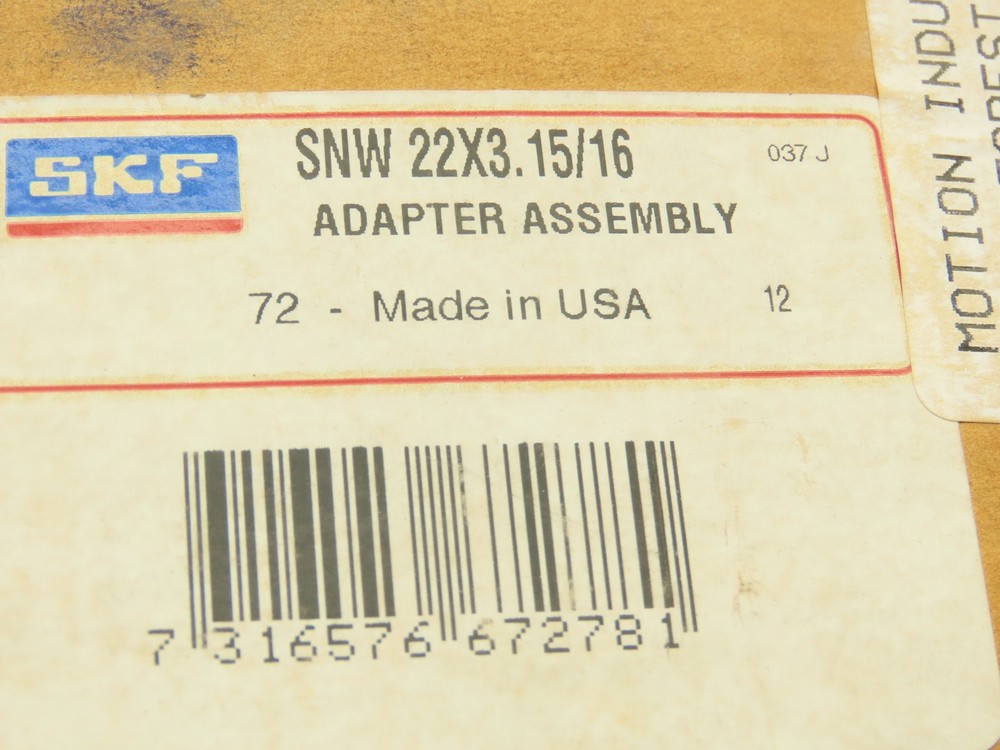 Standard 22x3.15/16 SNW Adapter Assembly Bushing Spanner Nut & Lock Ring
