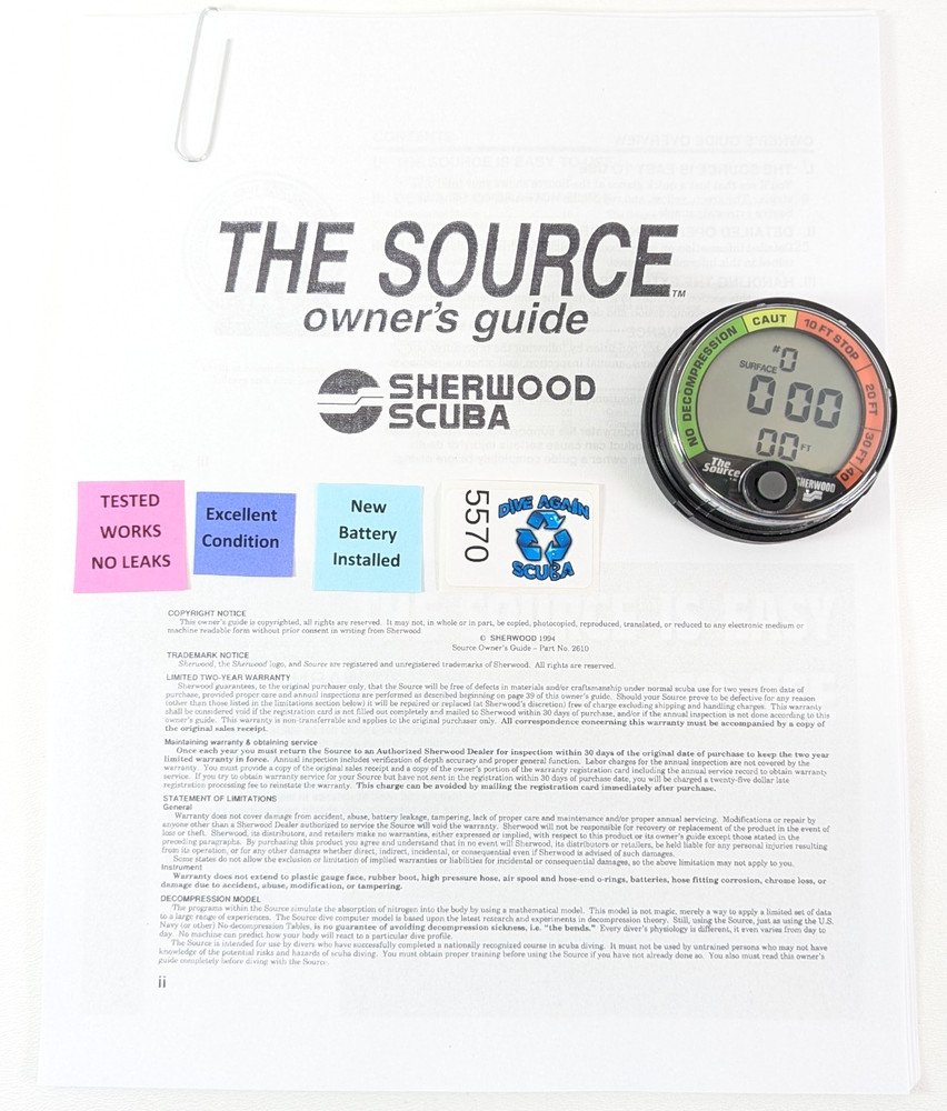 Sherwood The Source Puck Scuba Dive Diving Computer Module (Genesis) #5570