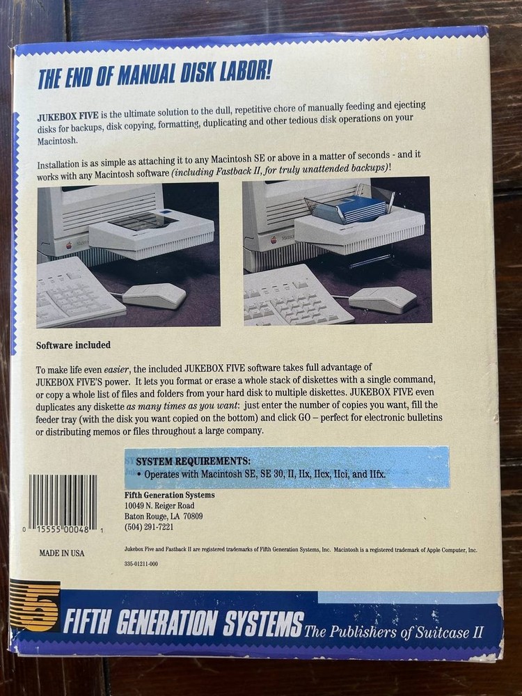 Vintage Macintosh Apple JukeBox Five 5 version 1.0 automatic disk charger
