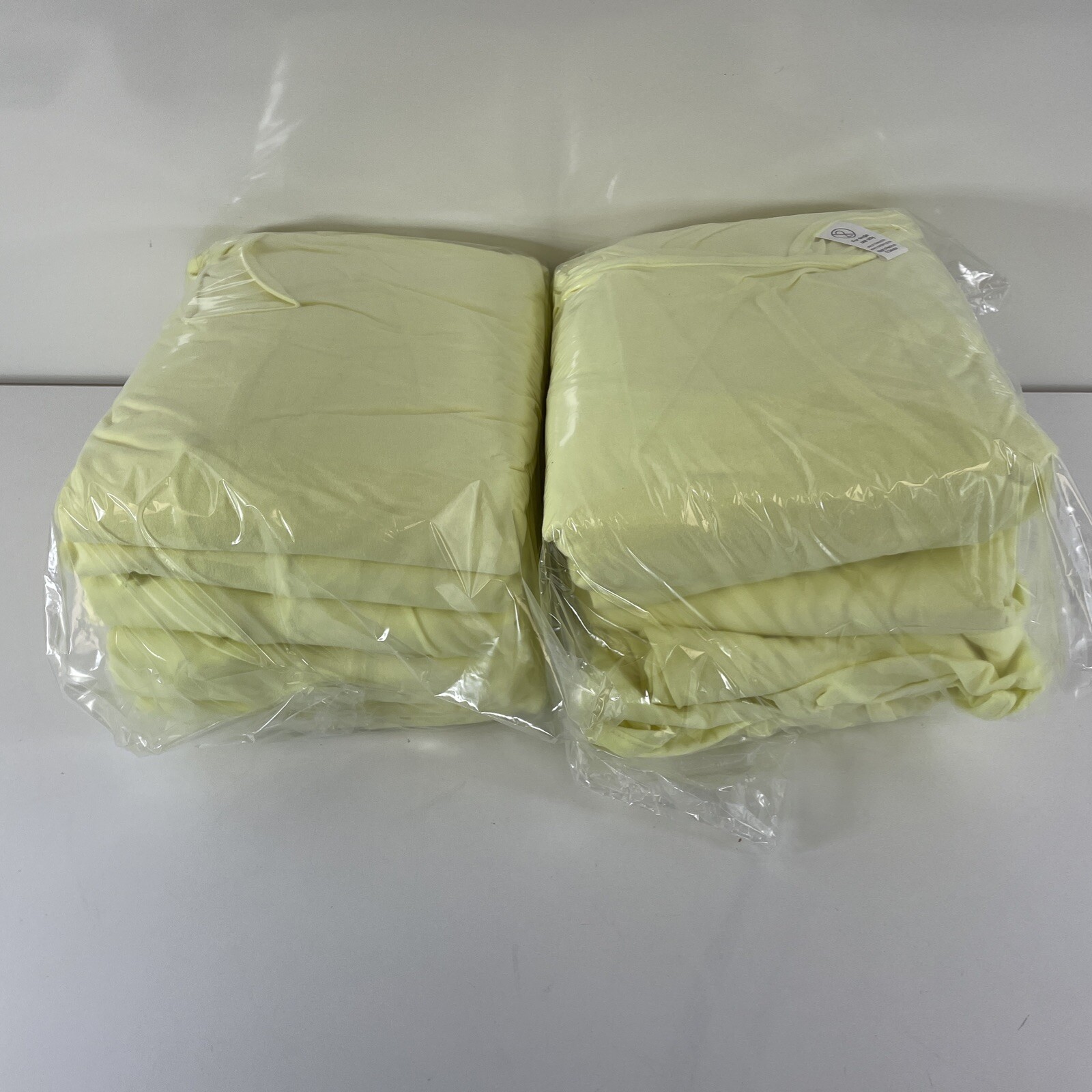 50 X Washable Re-Usable Isolation Surgical Gown Yellow Knit ELASTIC CUFFS