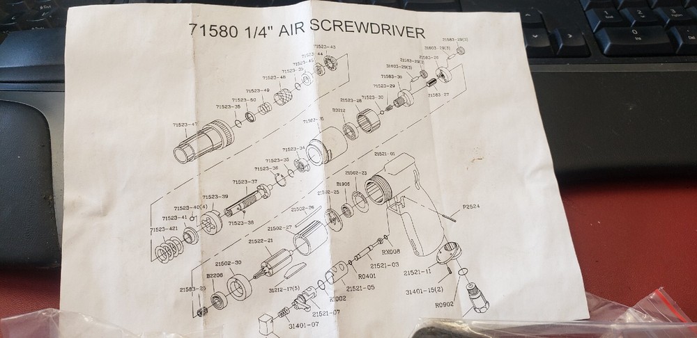 NEW Master Power Air Screwdriver 71580 ( A2-2C)