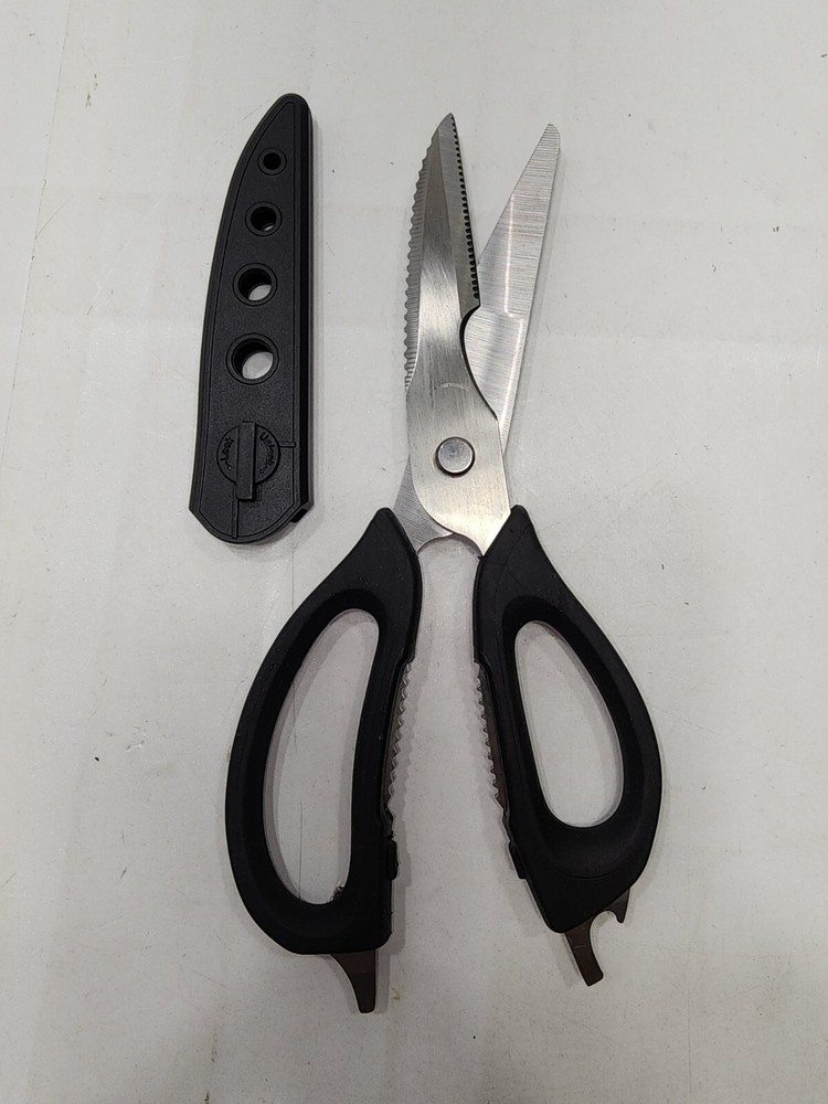 Schmidt Bros MultiFunctional Kitchen Shears Scissors w/ Can Opener End & Cover