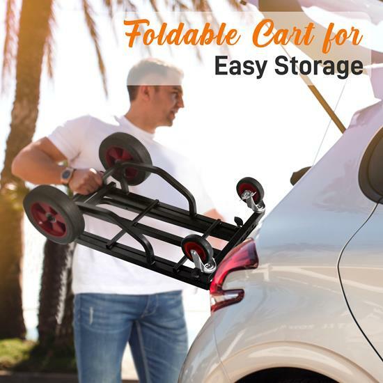 Pyle Heavy Duty Compact Folding Adjustable Hand Truck/Dolly/Platform Cart PKEQ38