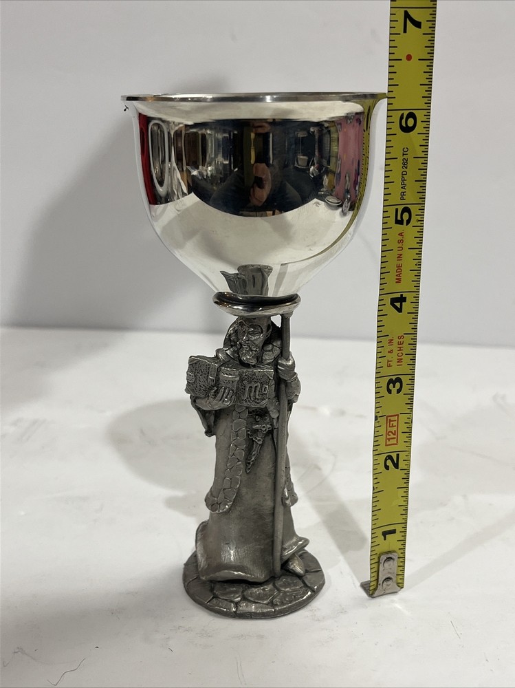 Vintage Bob Maurus for Gallo Solid Pewter Wizard/ Mage Goblet Wine Chalice 1985