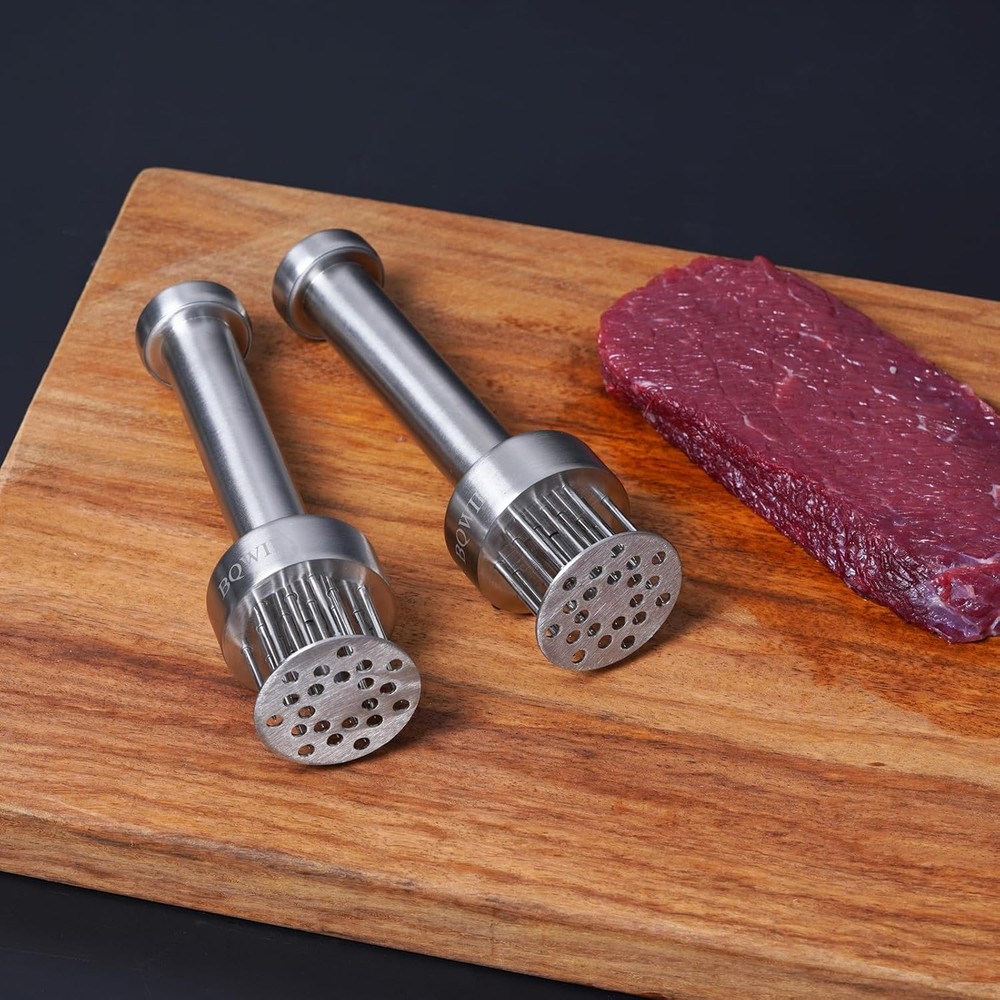 Stainless Steel Meat Tenderizer Tool, 21 Sharp Needles, Durable Easy-Grip
