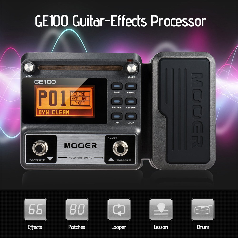 NEW Multi Effect Guitar Pedal 66 Effects 23 Distortion 7 Amp Loop Tuner +Adapter