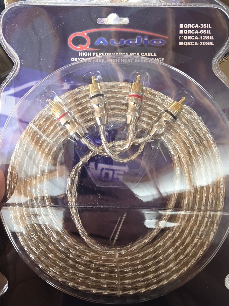 QAudio 12ft Chrome Shielded Rca Jacks Car Audio