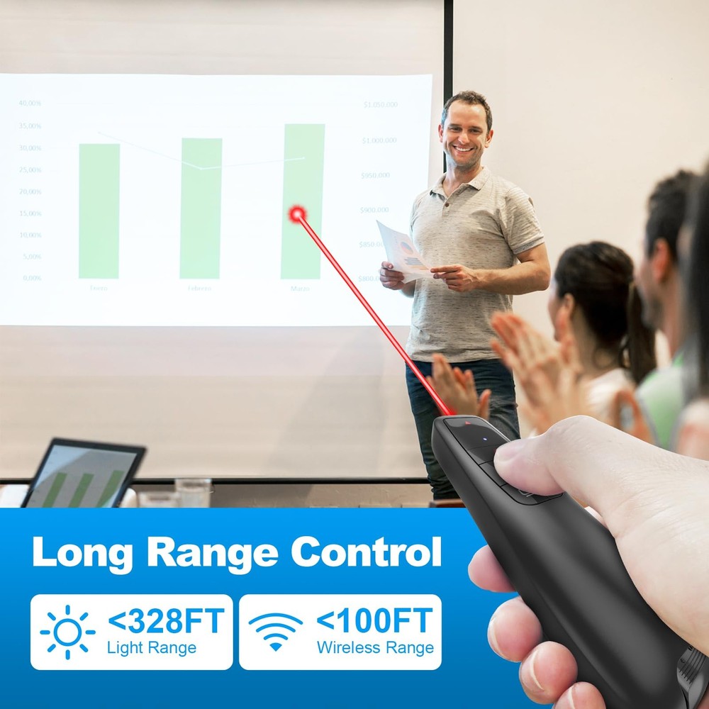 Presentation Clickers for PowerPoint, Clicker for Laptop Presentations Remote...