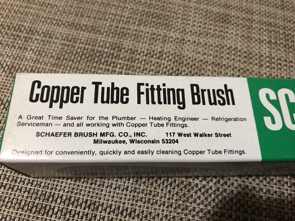 Schaefer copper tupe fitting brush 1/4" model#00924,(The Real Brush)