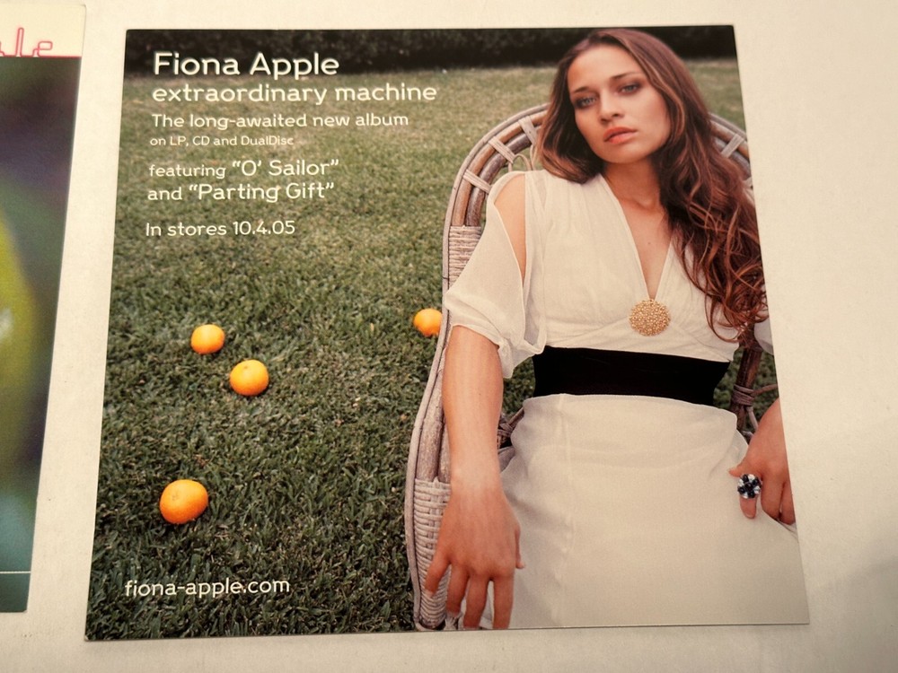 FIONA APPLE 2005 Extraordinary Machine lot of 2 US album Promo postcards square