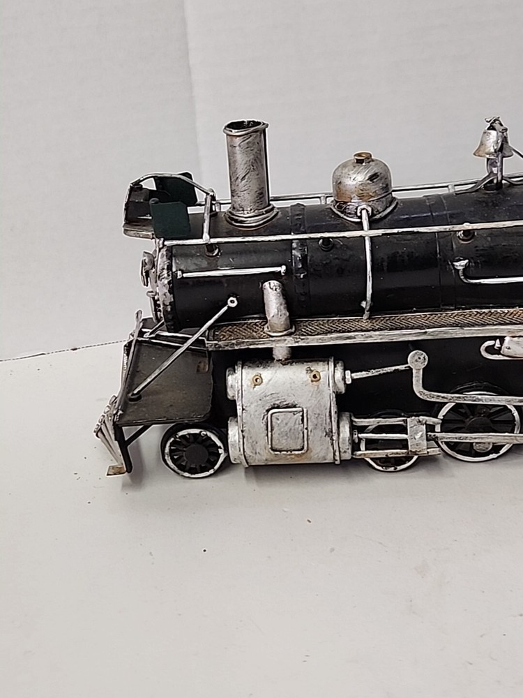 Train Engine Replica Black With Red Decor Rare