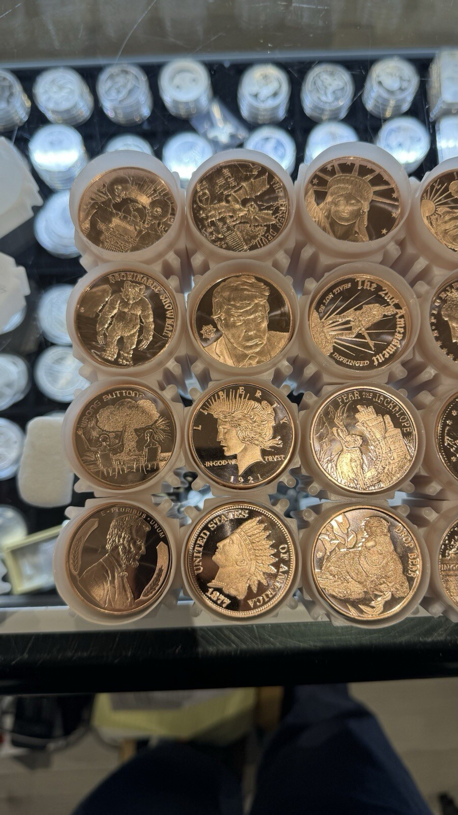 TUBE OF 20 X 1 OZ MIXED .999 FINE COPPER ROUNDS BULLION MIXED TUBES OF 20