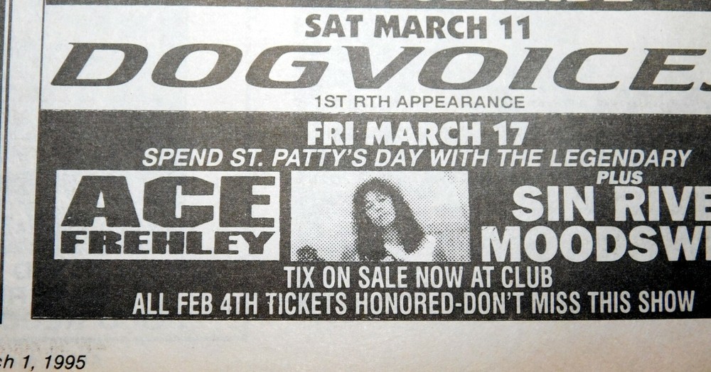 Kiss ACE FREHLEY Concert Ad Advert Rock The House Club NJ 1995 Vintage Kiss A