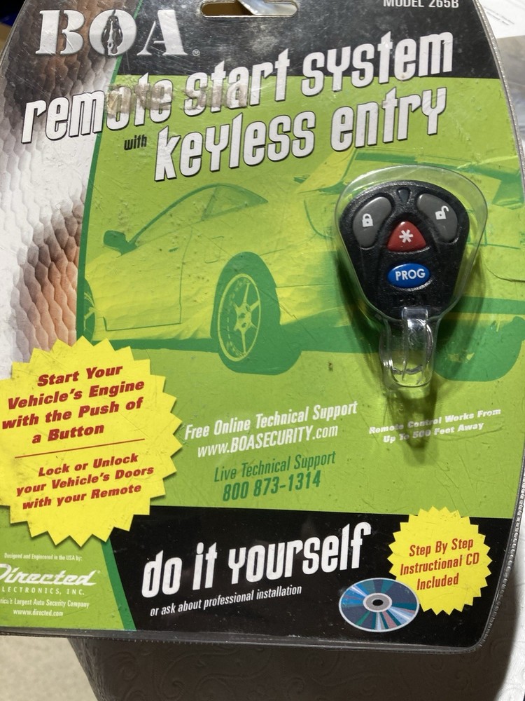 BOA Vehicle Remote Start System Kit DIY Keyless Entry Model 265B NEW SEALED
