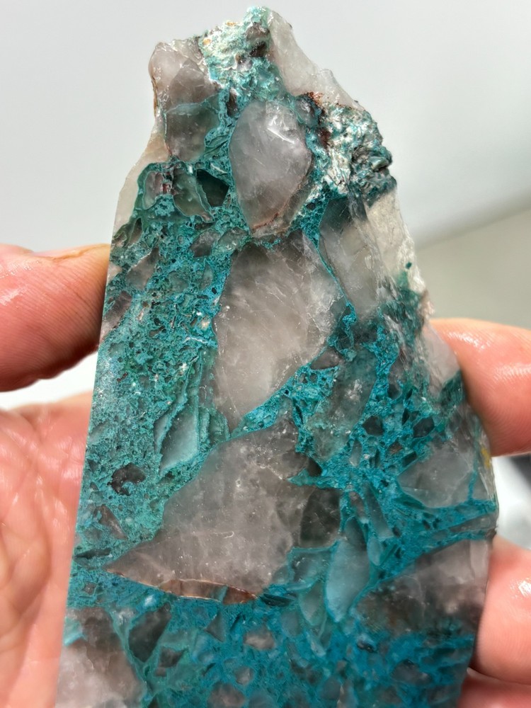 Spiderweb Chrysocolla in Quartz Slab Cabbing Lapidary Combo Ship Avail