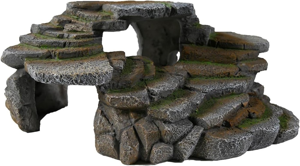 Realistic Shale Scape Step Ledge – Ideal Hideout for Aquatic & Terrestrial Pets