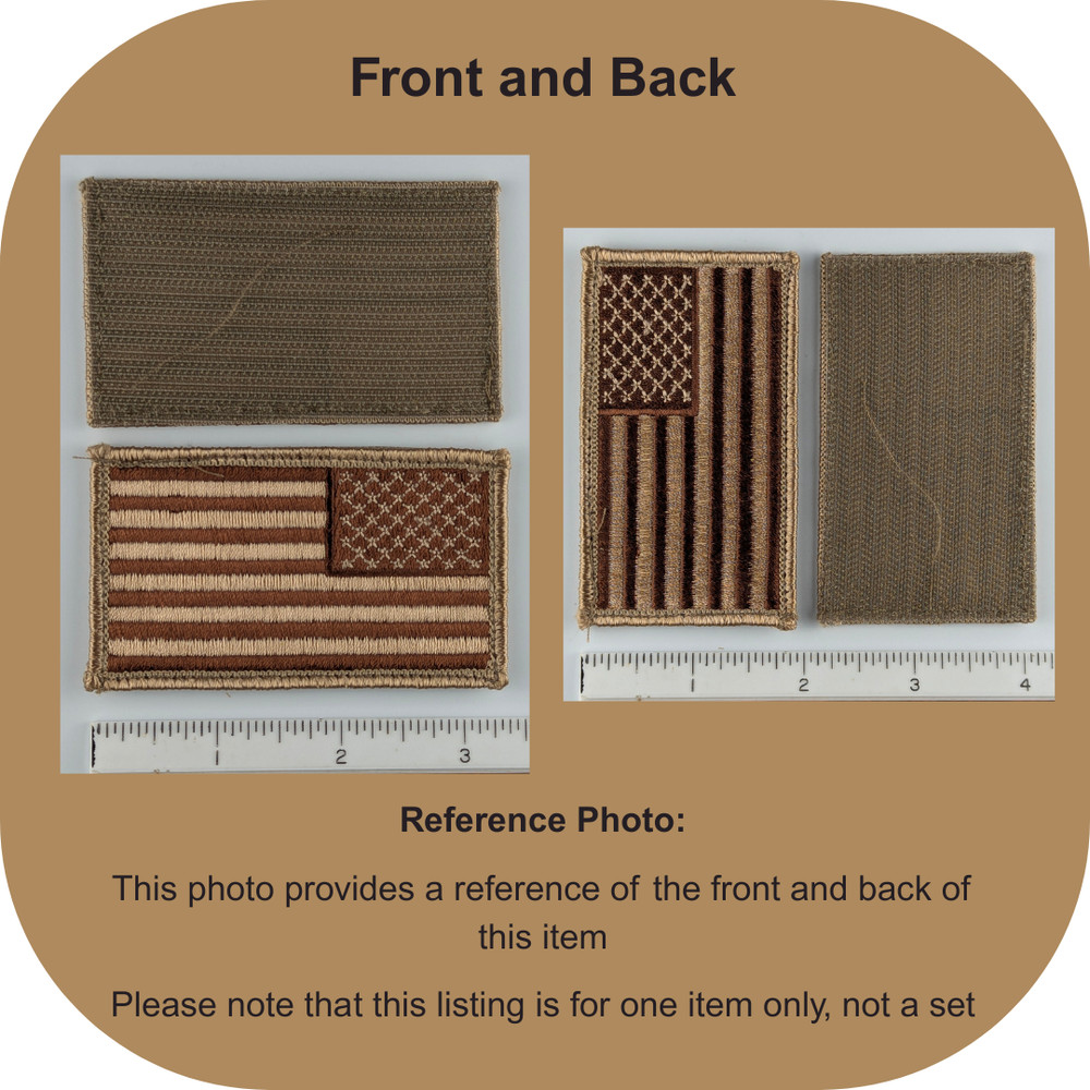 Reverse American Flag Patch - Subdued Desert Sand Tan - Hook - Tactical Patch