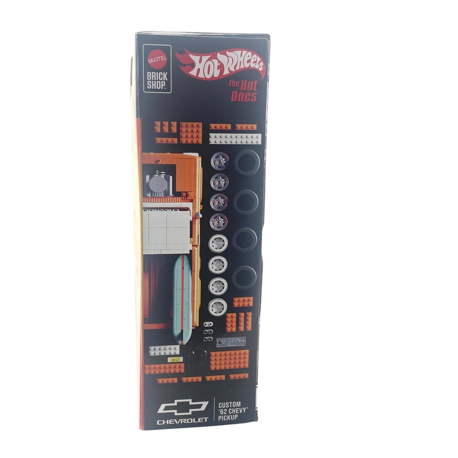 Hot Wheels Brick Shop Custom 62 Chevy Pickup Building Set 858 Pcs JFT20 Orange