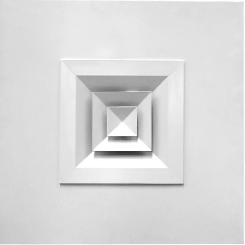 DUCT SQUARE Plaque CELILING AIR DIFFUSER WITH ADAPTER PD-595/375x250