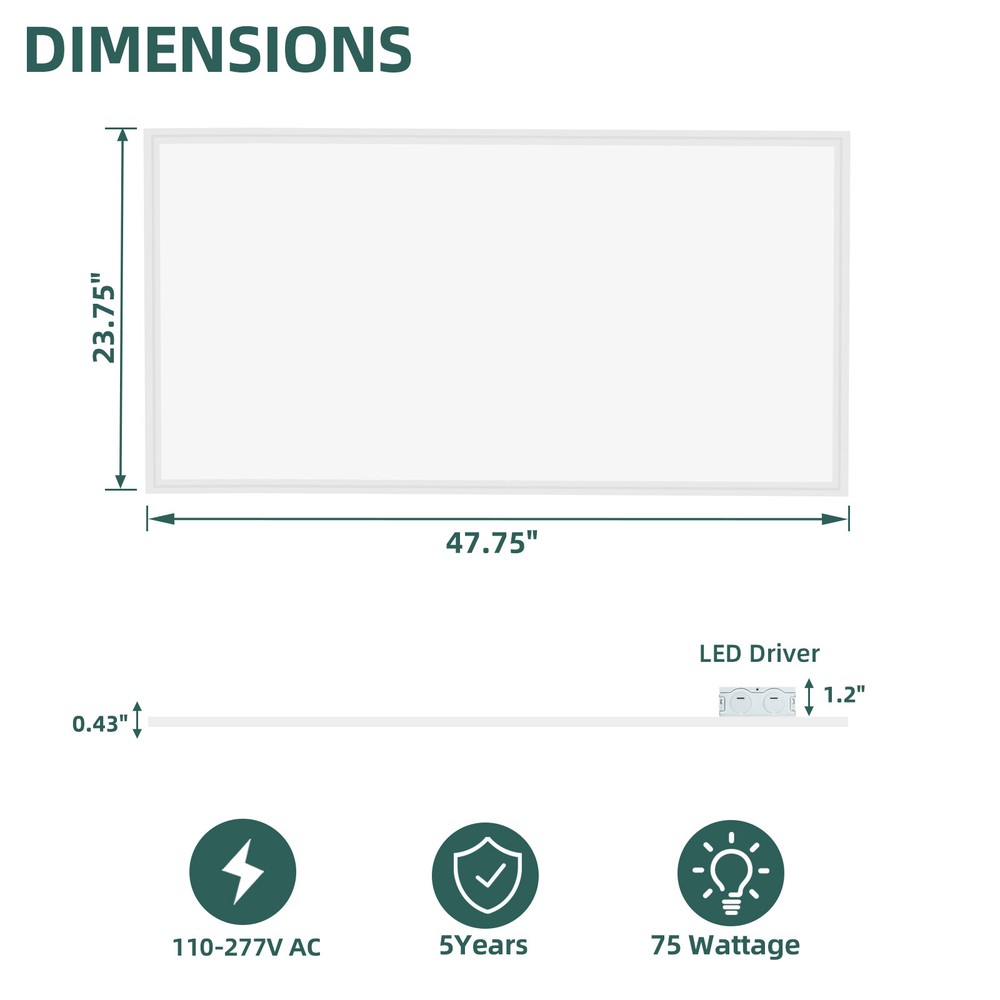 8 Pack 2X4 FT LED Panel Lights, Dimmable 2x4 FT LED Flat Panel Troffer Light 75W