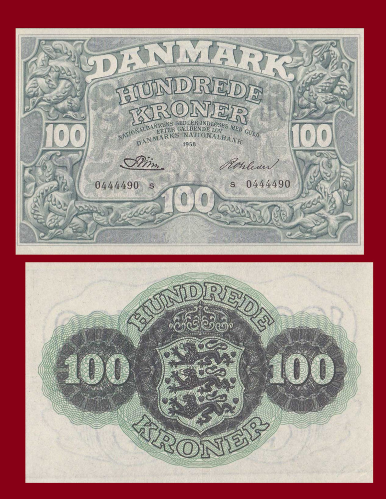 danmark 100 kroner 1958 / COPY