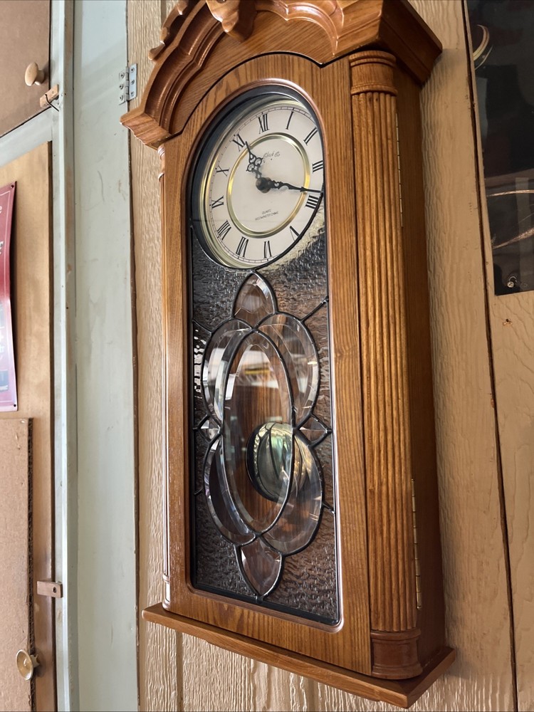 Boston Clock Co Quartz Pendulum Wall Clock Westminster Chime (Works)