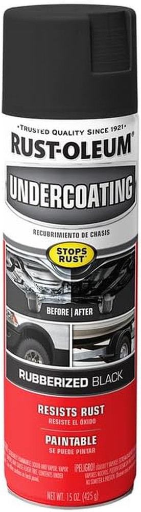 248657-6PK Stops Rust Undercoating Spray, 15 Oz, Rubberized Black, 6 Pack