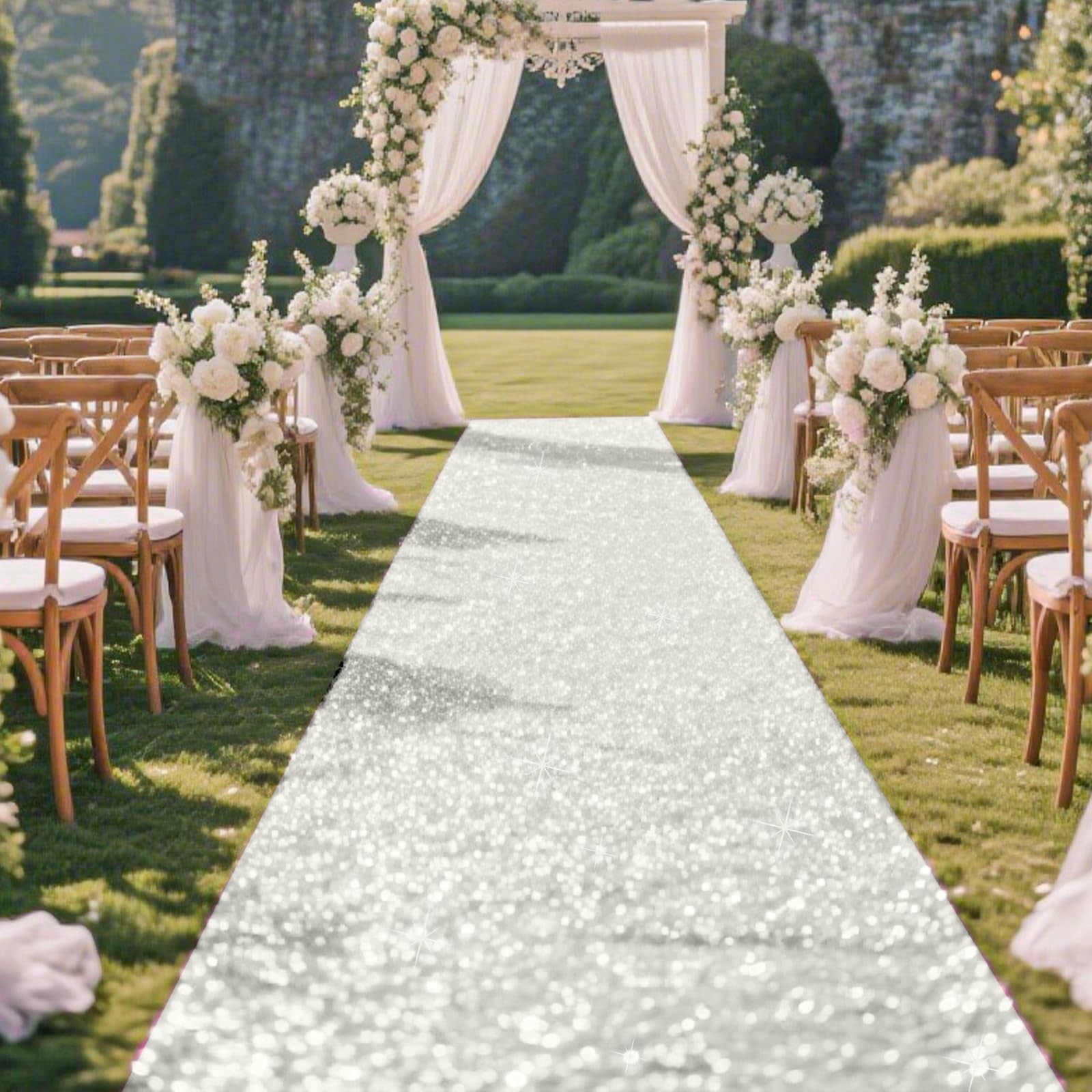 Alfombra de pasillo con purpurina fiestas, tela no tejida de 200 g/m² de grosor