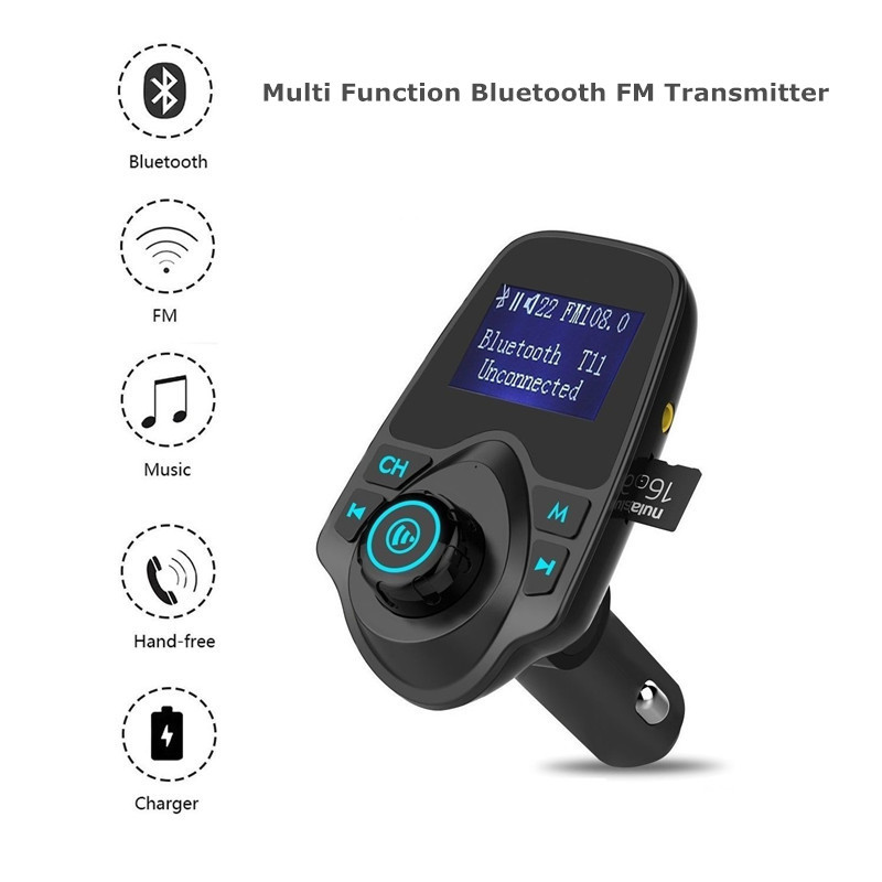 Bluetooth FM Transmitter Radio Adapter Car Kit With 5V 2.1A USB Car Charger MP3