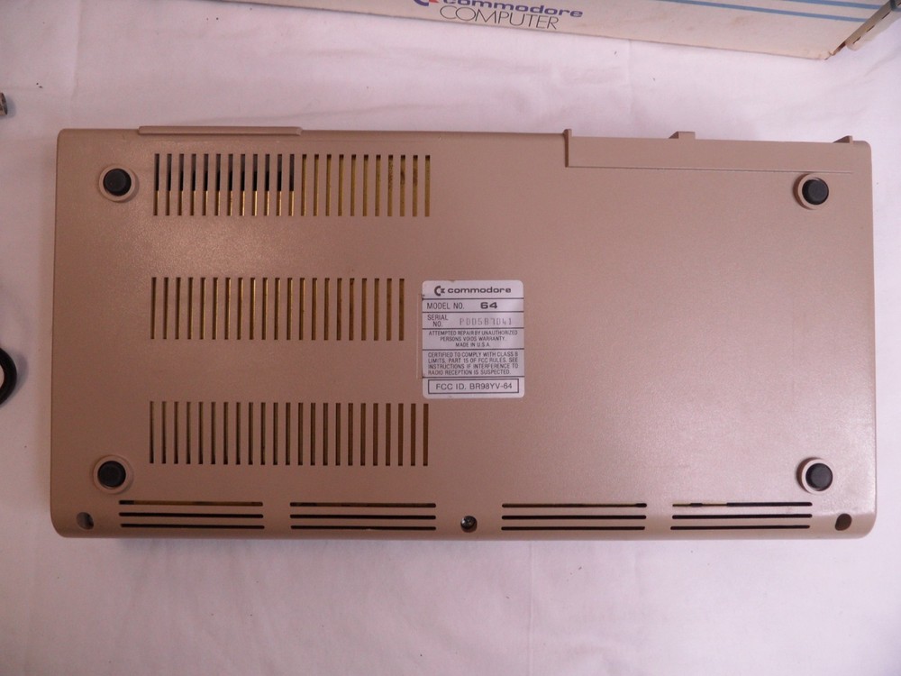Commodore C64 Computer in Box Heat Sinks Power Supply Video cable- TESTED