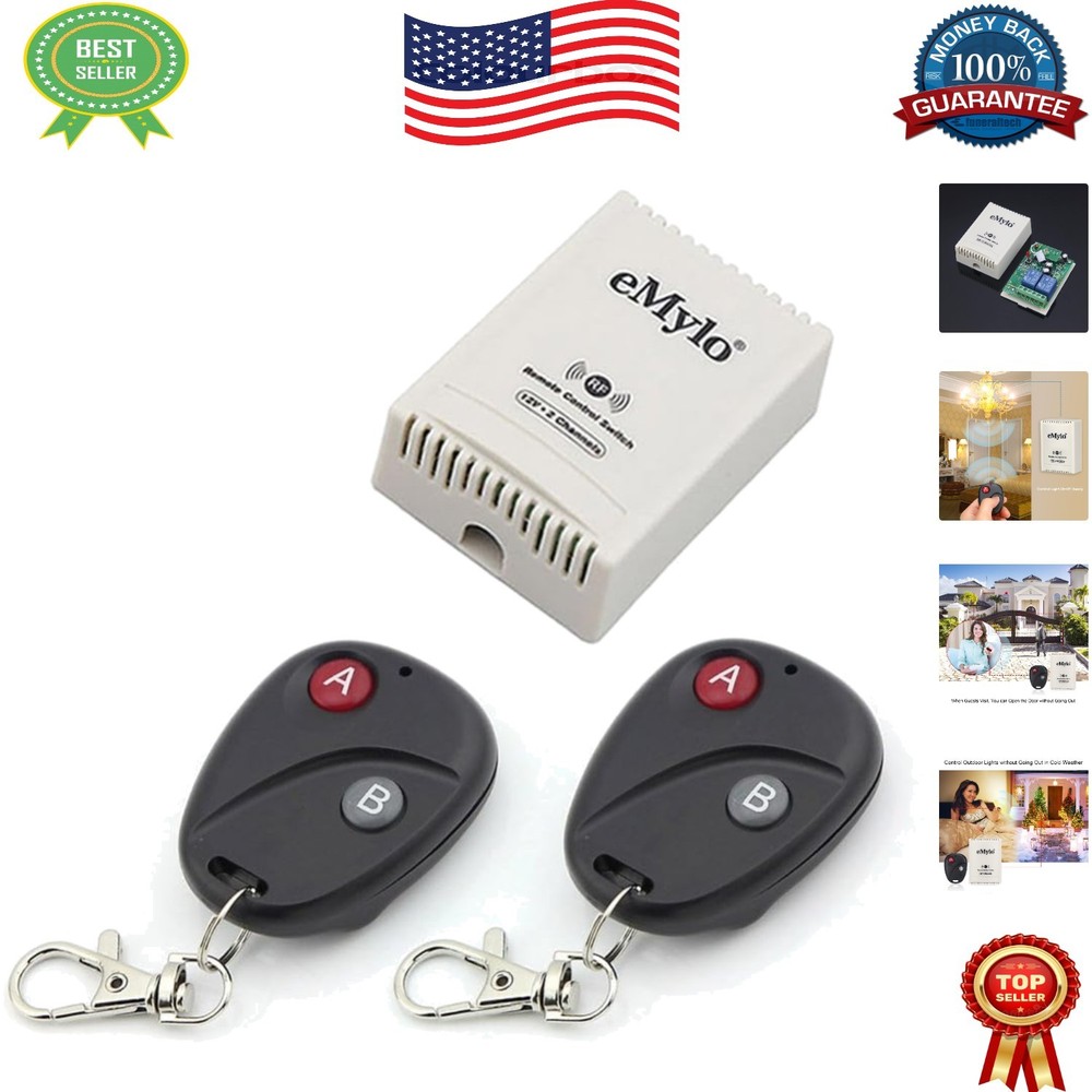 High-Sensitivity 2CH Wireless Relay Remote Control - Flexible Configuration