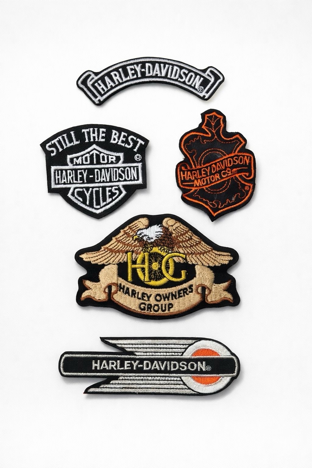 Vintage Harley-Davidson Patch Lot W/ 40 - Eagles, HOG, Daytona, Lady Harley, USA