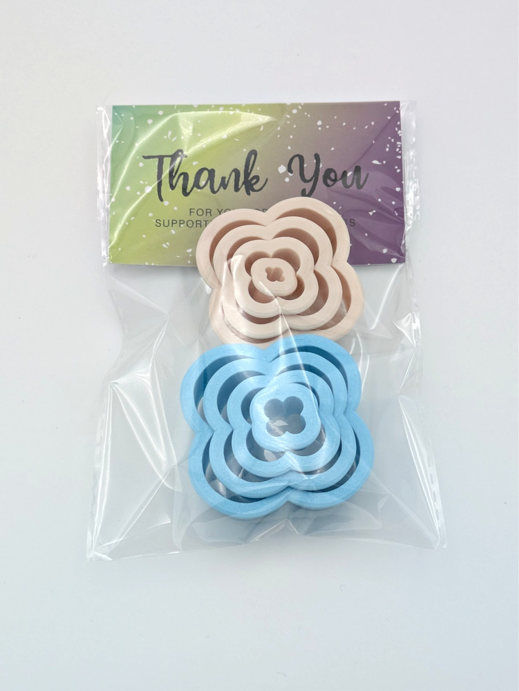 Clover Clay Cutter Shape Set ~ Polymer Crafting Tool ~ Semi Stackable Outline