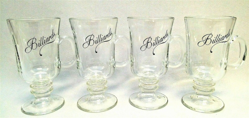 "BILLIARDS" STEMWARE with HANDLE, SET OF 4