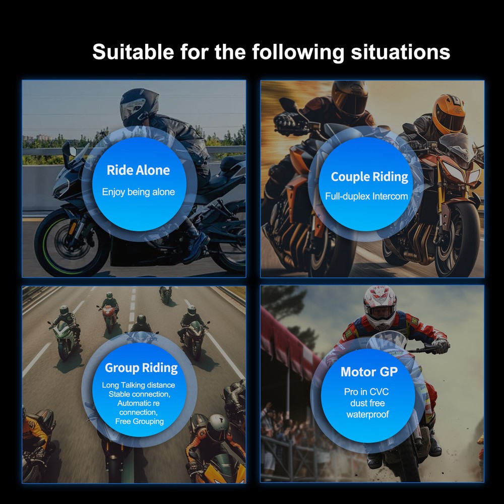 Automatical Connection Motorcycle Full Deplux Helmet 5G Mesh Intercom Headset