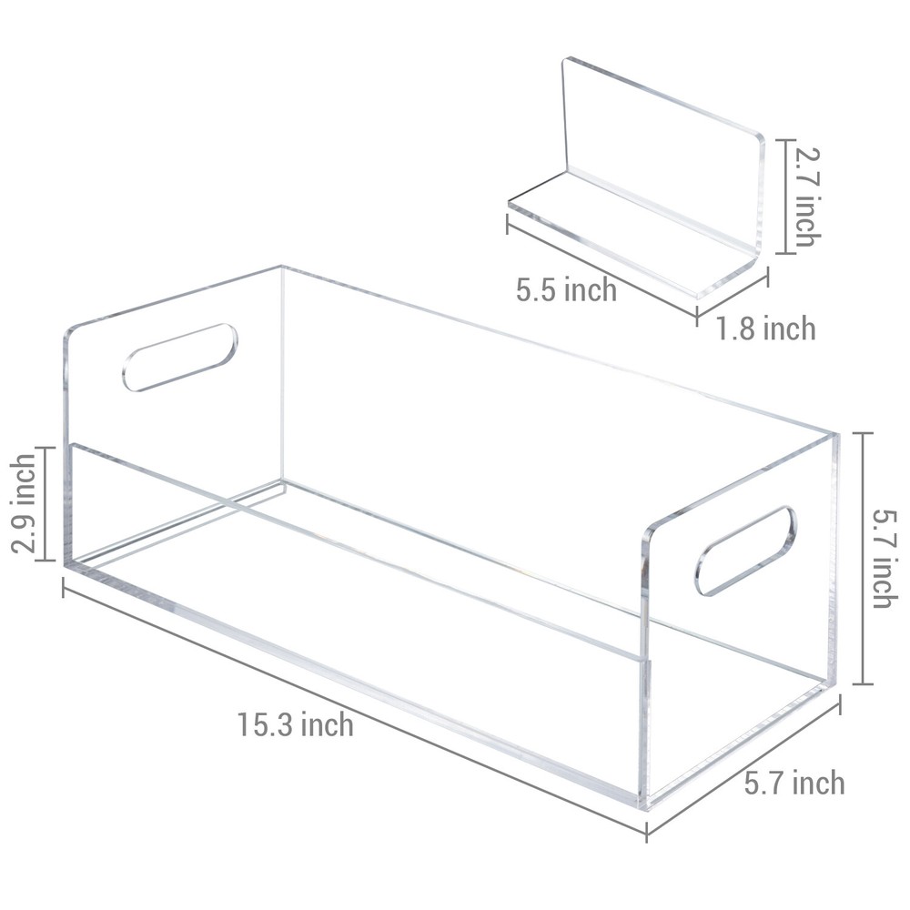 Clear Acrylic Stackable CD Holder Rack, Media Storage Organizer w/ Cutout Handle