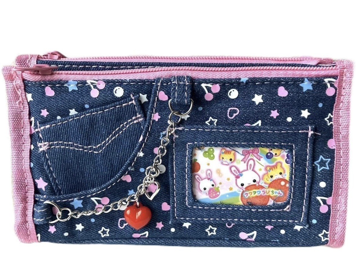 Heisei Retro Fluffy Rabi-chan Denim Pen Case Cute Character Pencil Pouch Collect