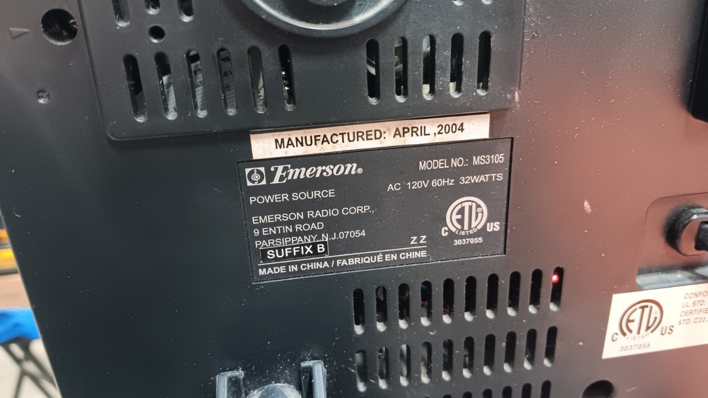 Emerson MS3103 Triple-Play Linear 3CD Changer Plays With Issues (Read)