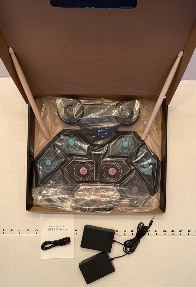 Electronic Portable Roll Up MIDI Practice Drum Pad