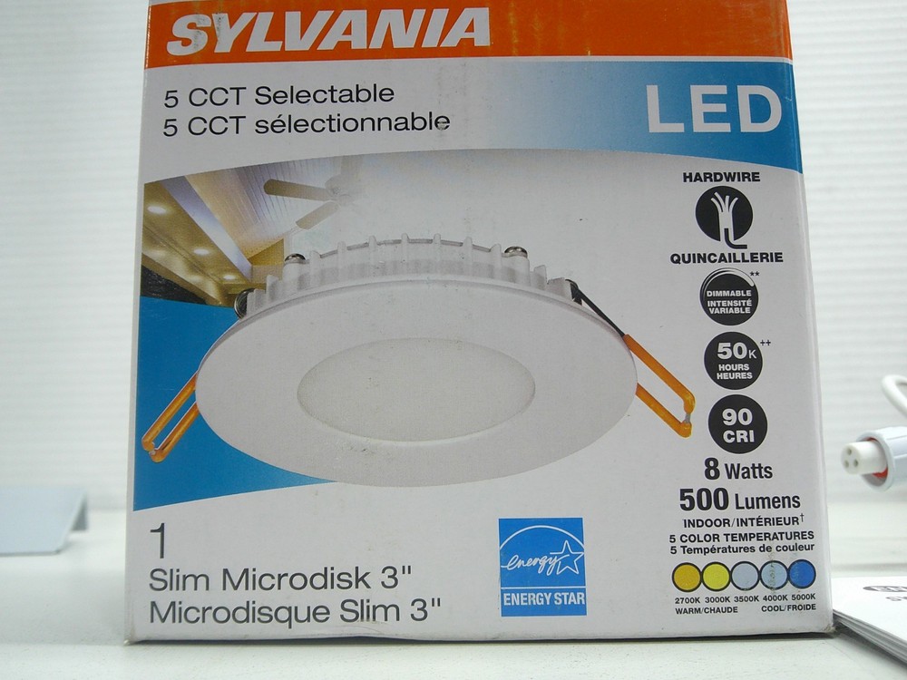 Sylvania Microdisk 3" LED Recessed White Ultra-Thin Canless Downlight 61403