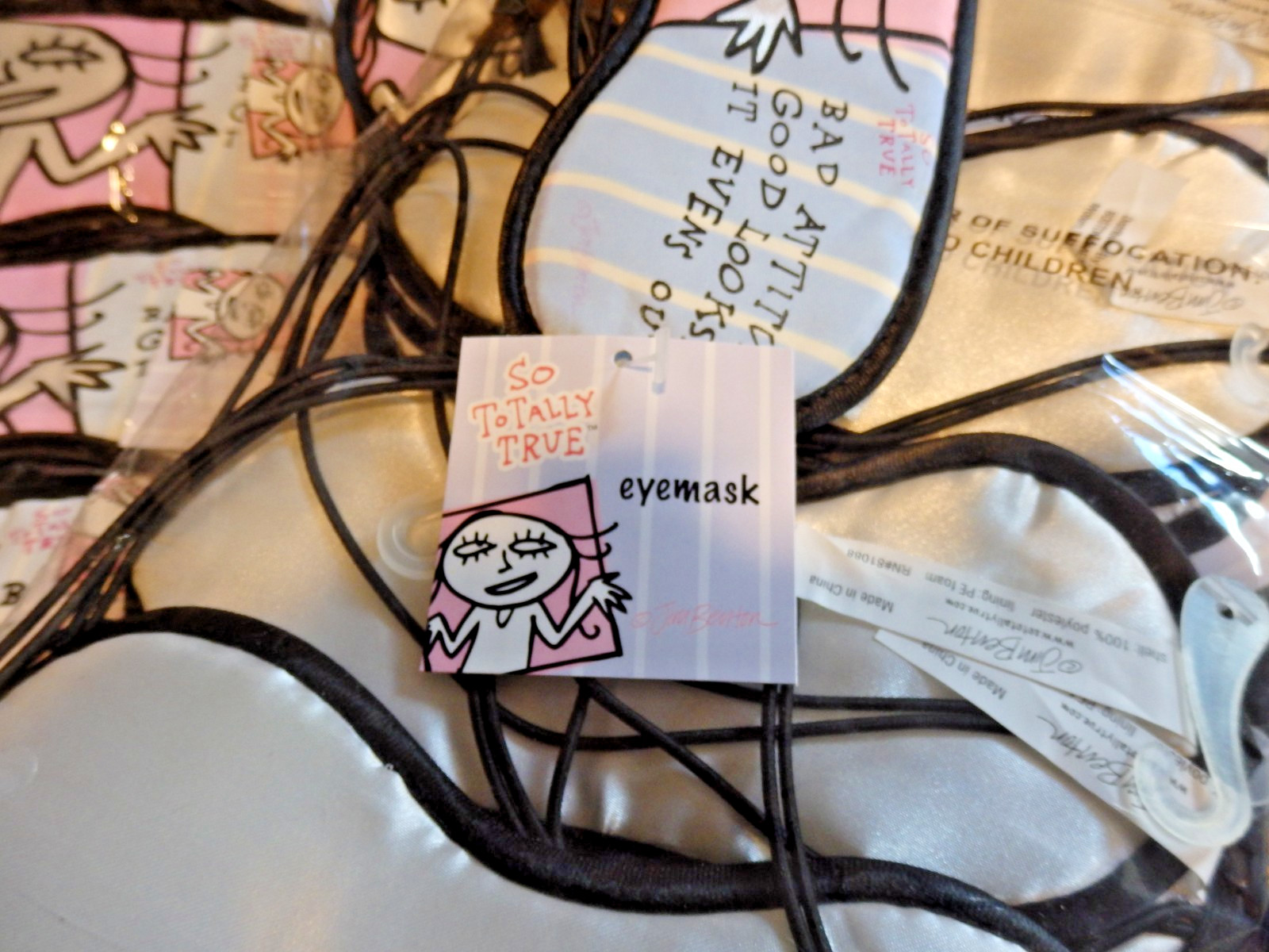 (108) BULK WHOLESALE Vintage Lot of Jim Benton So Totally True Eye mask's *NIP!