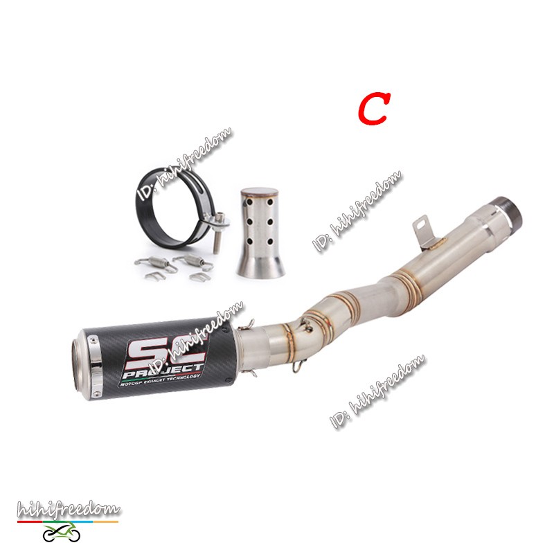 For Kawasaki Ninja ZX10R 2021-2025 Exhaust Link Pipe Slip-on 51mm Carbon Muffler