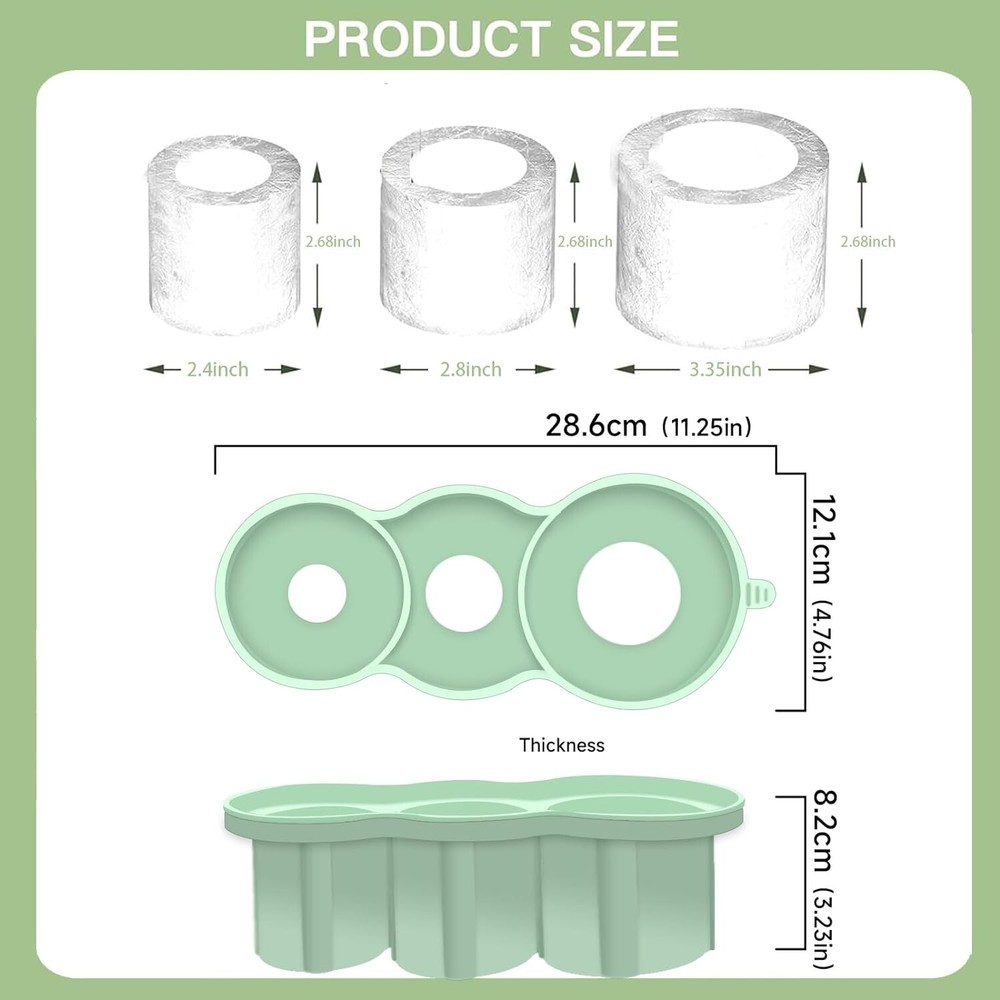 Silicone Ice Cube Tray Set with Lids Stackable Easy Release Freezer Mold