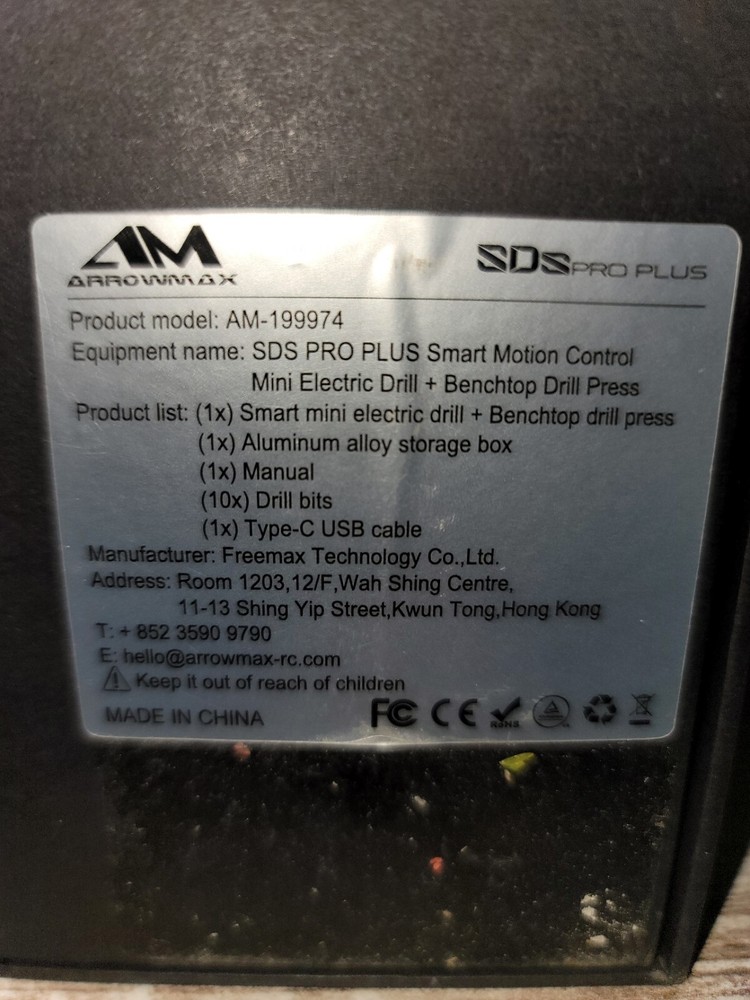 Arrowmax schAM199974 Sds Pro Plus Smart Motion Minidrill+Benchtop Drill
