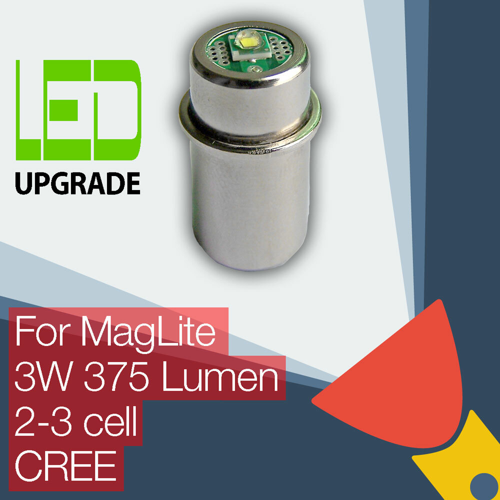 MagLite LED Conversion/upgrade light bulb 375LM Torch/flashlight 2D/2C 3D/3C